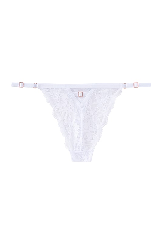 Myra White Floral Lace Thong Panties - view 1