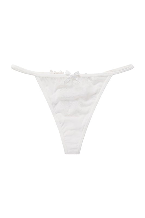 Alba White Floral Lace Thong Panties - view 1