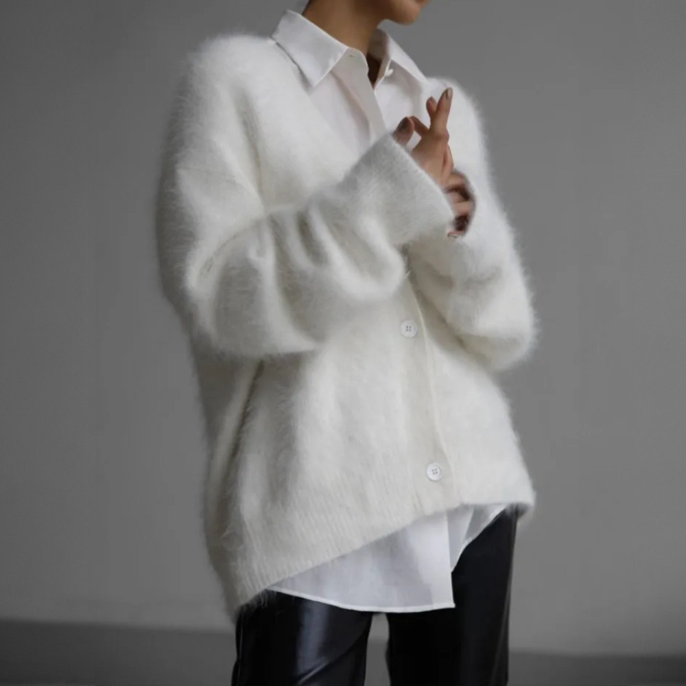 Valeria Fluffy Oversized Knit Cardigan - view 7