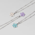 Gia Turquoise Sakura Bloom Silver Necklace - view 4