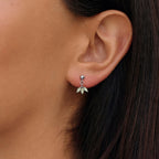 Zelda Silver Marquise Petal Drop Earrings - view 2