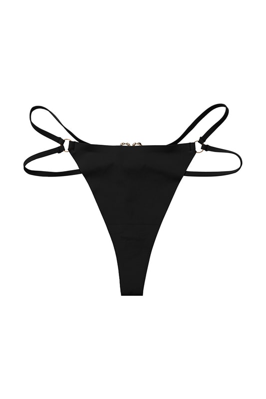 Maela Black Thong Panties - view 3