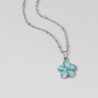 Gia Turquoise Sakura Bloom Silver Necklace - view 1