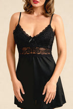 Velvet Floral Lace Chemise Nightie - view 1