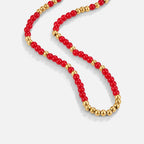 Alea Red Coral Bead Necklace - view 1