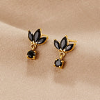 Amara Black Crystal Bloom Earrings - view 3