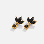 Amara Black Crystal Bloom Earrings - view 1