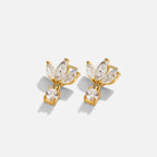 Amara White Crystal Bloom Earrings - view 1