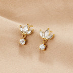 Amara White Crystal Bloom Earrings - view 3