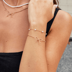 Anika Gold Bow Bracelet - view 2