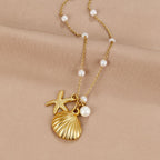 Aria Shell Charm Necklace - view 3