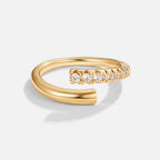 Arya Gold And Crystal Wrap Ring - view 3