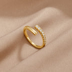 Arya Gold And Crystal Wrap Ring - view 1