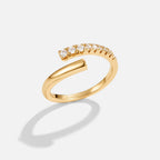 Arya Gold And Crystal Wrap Ring - view 4