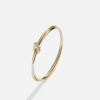 Ava Two-Toned Twisted Bangle - view 1