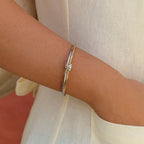 Ava Two-Toned Twisted Bangle - view 4