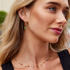 Leda Aventurine Twisted Hoop Earrings - view 3