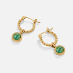 Leda Aventurine Twisted Hoop Earrings - view 1