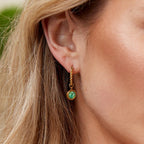 Leda Aventurine Twisted Hoop Earrings - view 2