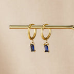 Avery Blue Crystal Drop Earrings - view 3