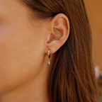 Avery Purple Crystal Drop Earrings - view 2