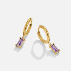Avery Purple Crystal Drop Earrings - view 1