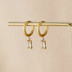 Avery White Crystal Drop Earrings - view 3