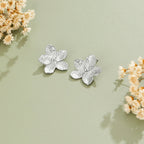 Nerissa Blooming Silver Flower Earrings - view 3
