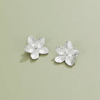 Nerissa Blooming Silver Flower Earrings - view 1