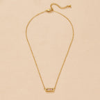 Zora Blush Pink Bar Pendant Necklace - view 3