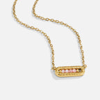 Zora Blush Pink Bar Pendant Necklace - view 1