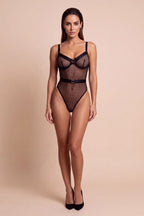 Louisa Satin High-Waisted Bodysuit - view 5