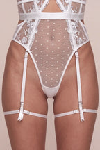 Shadow White Mesh Bodysuit - view 6
