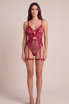 Shadow Burgundy Mesh Bodysuit - view 5