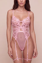 Shadow Pink Floral Lace Bodysuit - view 2
