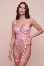 Shadow Pink Floral Lace Bodysuit - view 8