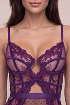 Shadow Purple Mesh Bodysuit - view 3