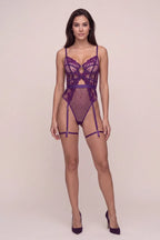 Shadow Purple Mesh Bodysuit - view 5