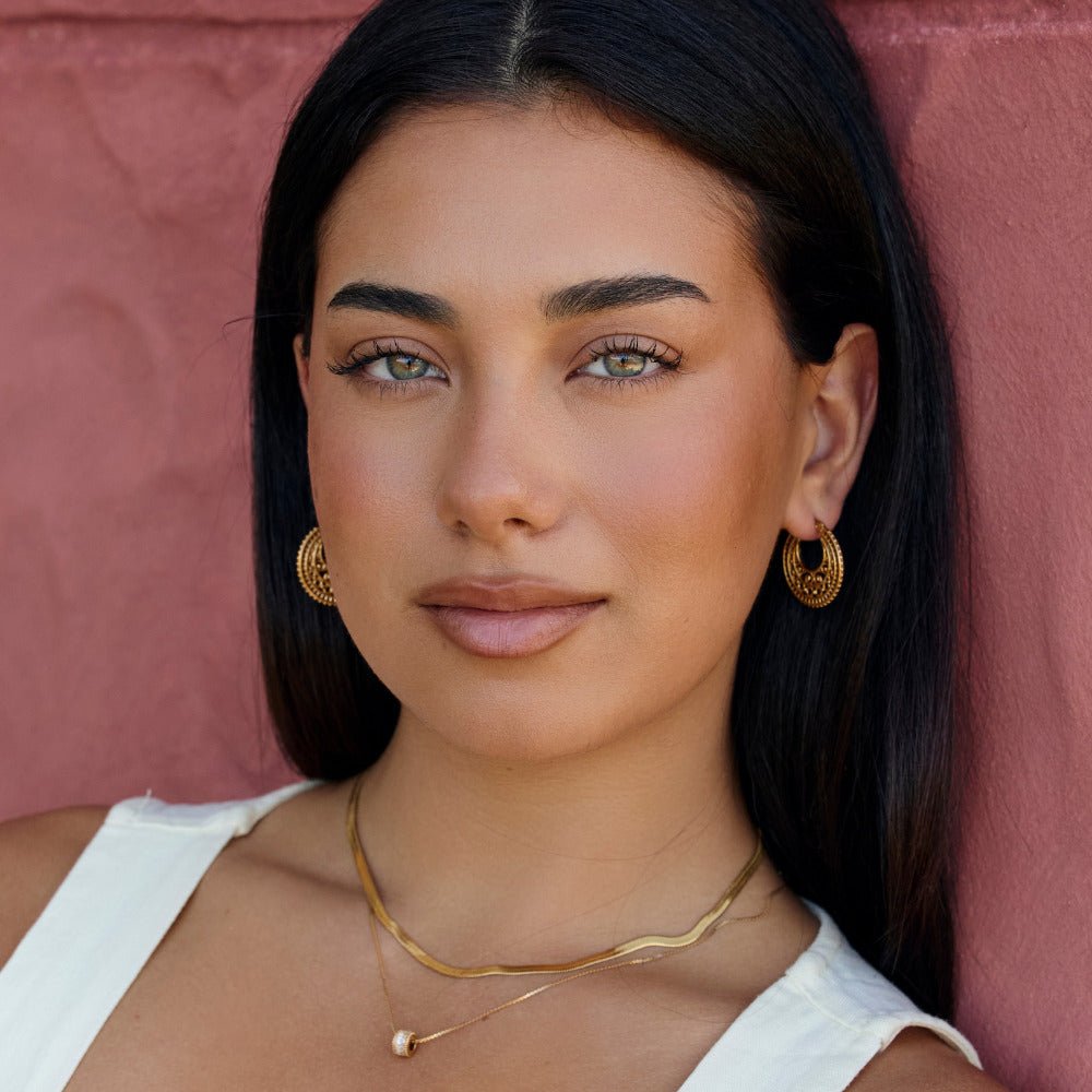 Boho Chic Gold Hoop Earrings