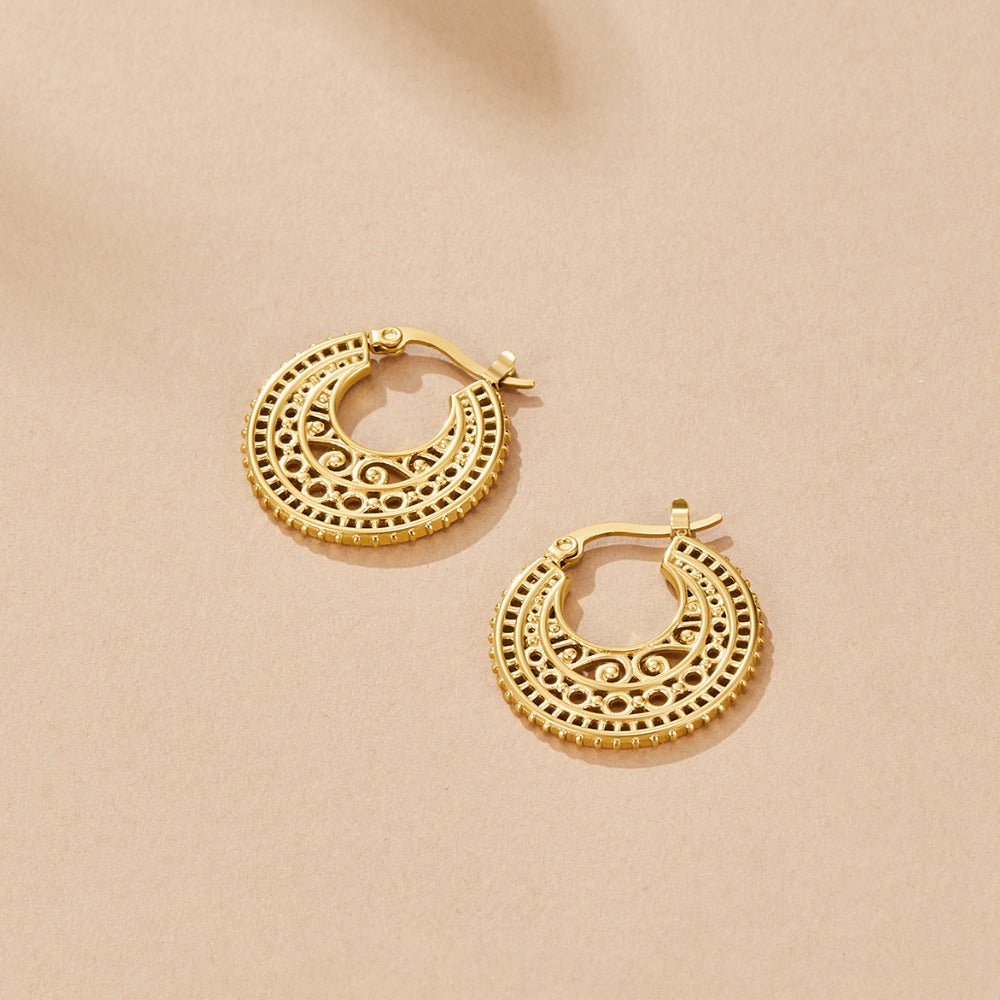 Boho Chic Gold Hoop Earrings