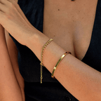 Brie Cuban Chain Droplet Bracelet - view 2