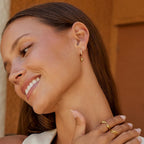 Philippa Bubble Petal Drop Hoop Earrings - view 2