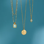 Celeste Gold Disc Necklace - view 6
