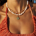 Celeste Gold Disc Necklace - view 2