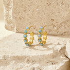 Quinn Classic Amazonite Hoop Earrings - view 1