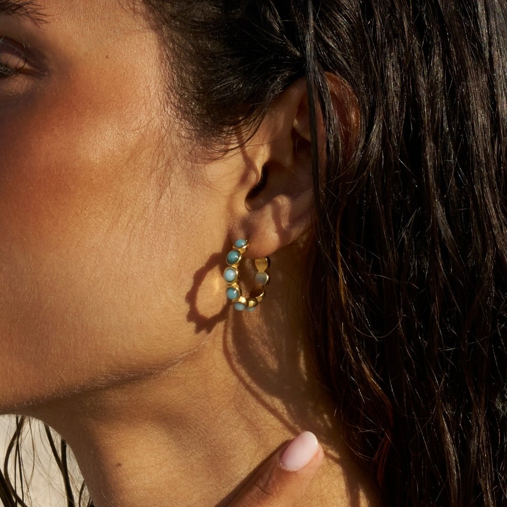 Classic Amazonite Hoop Earrings