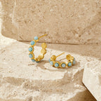 Quinn Classic Amazonite Hoop Earrings - view 3