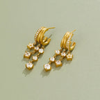 Renata Crystal Bloom Triple Layered Earrings - view 3