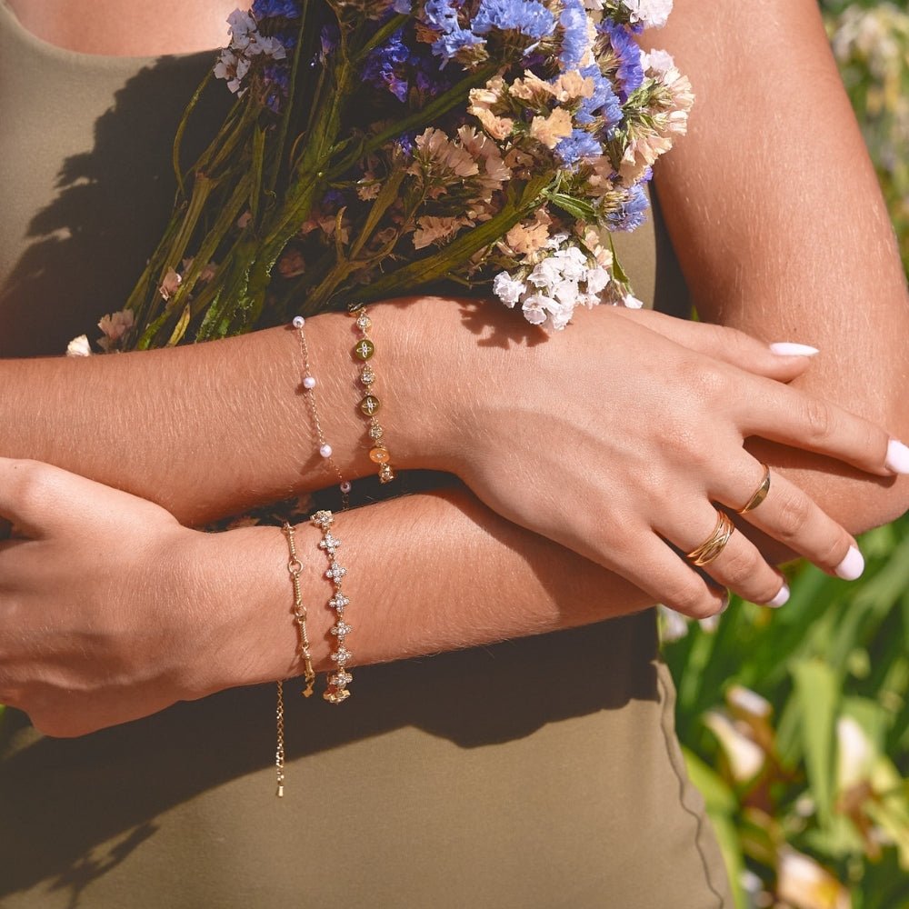Crystal Blossom Clustered Bracelet