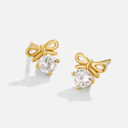 Saoirse Crystal Bow Stud Earrings - view 1